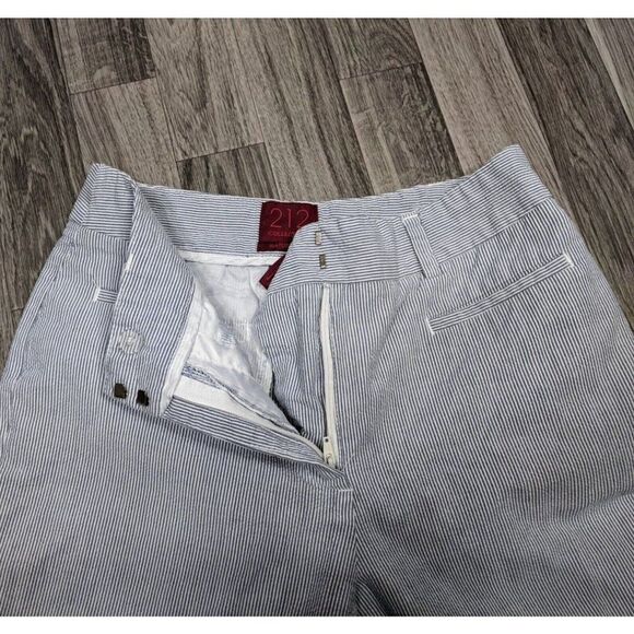 (3/$35) 212 Collection Size 2 Blue White Striped Seersucker Natural Fit Capris - Picture 3 of 12